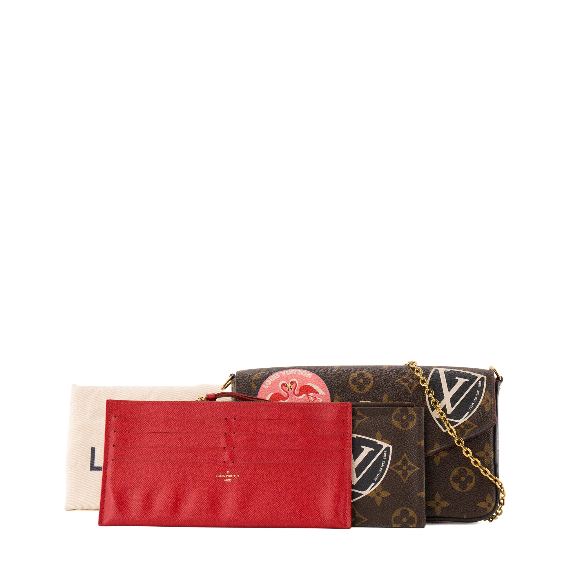 LOUIS VUITTON - Sac à bandoulière Félicie Louis Vuitton en toile enduite monogrammée édition limitée World Tour