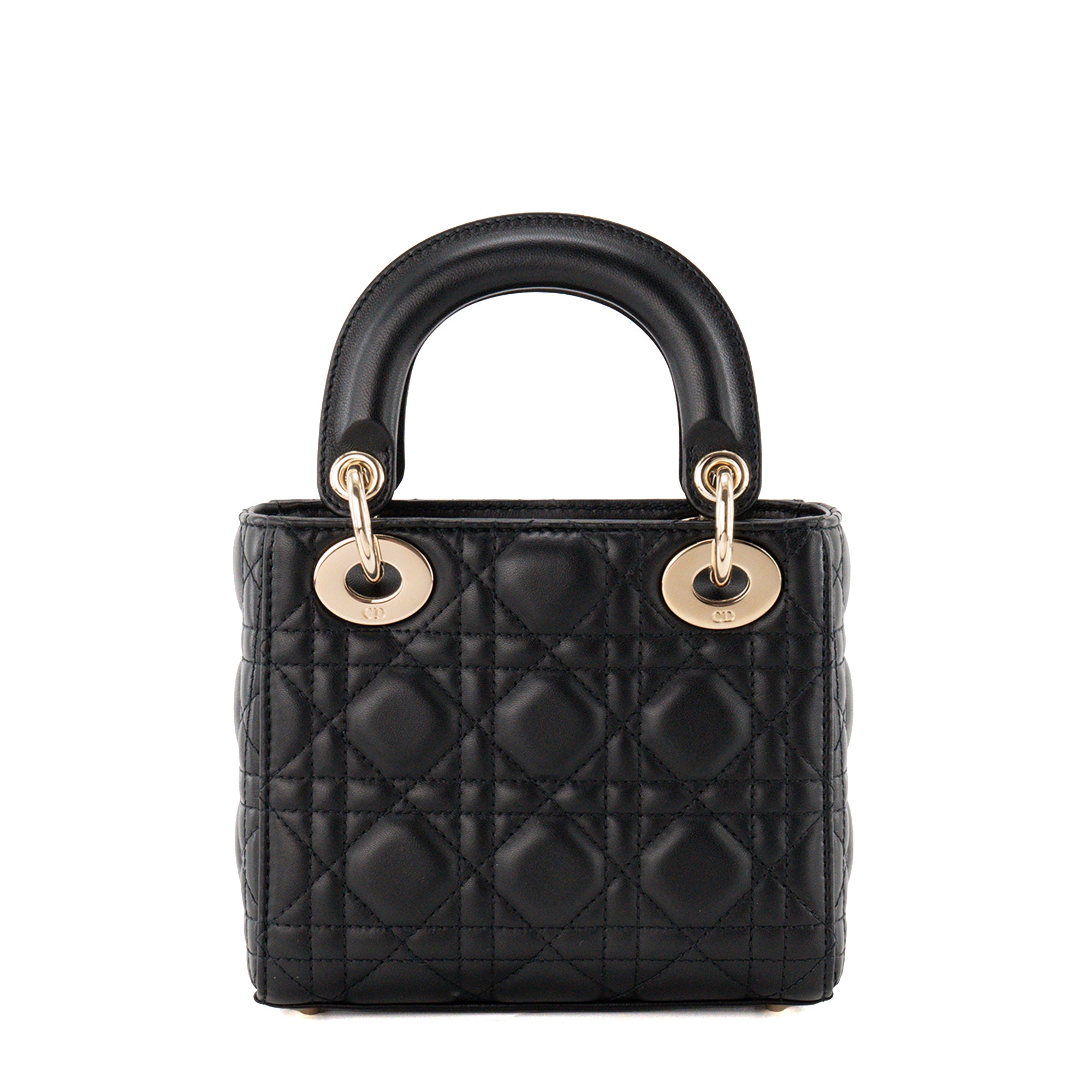 DIOR - Sac à bandoulière Lady Dior Mini en cuir cannage noir