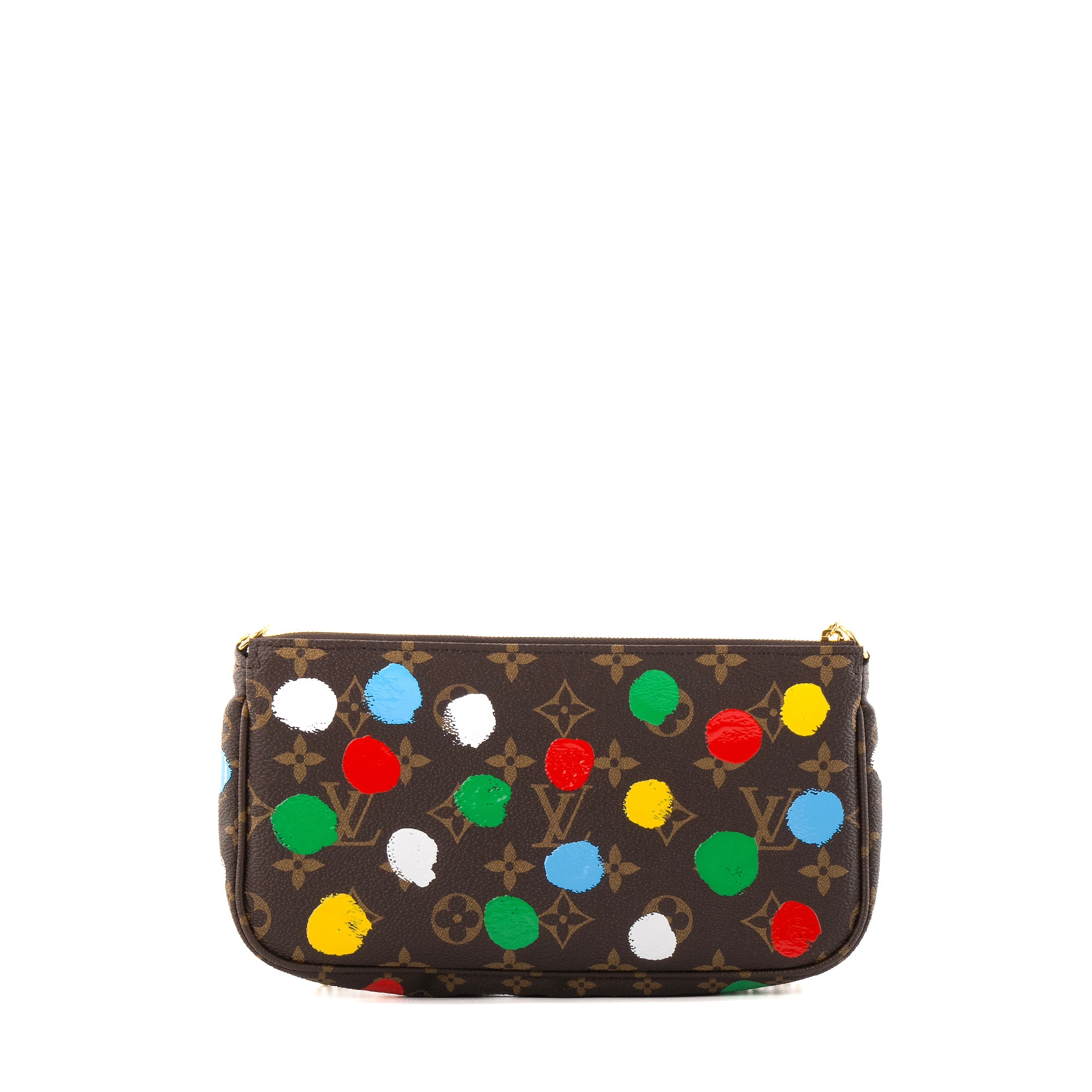 LOUIS VUITTON - Sac à bandoulière Multi Pochette Accessoires Louis Vuitton x Yayoi Kusama édition limitée en toile enduite marron