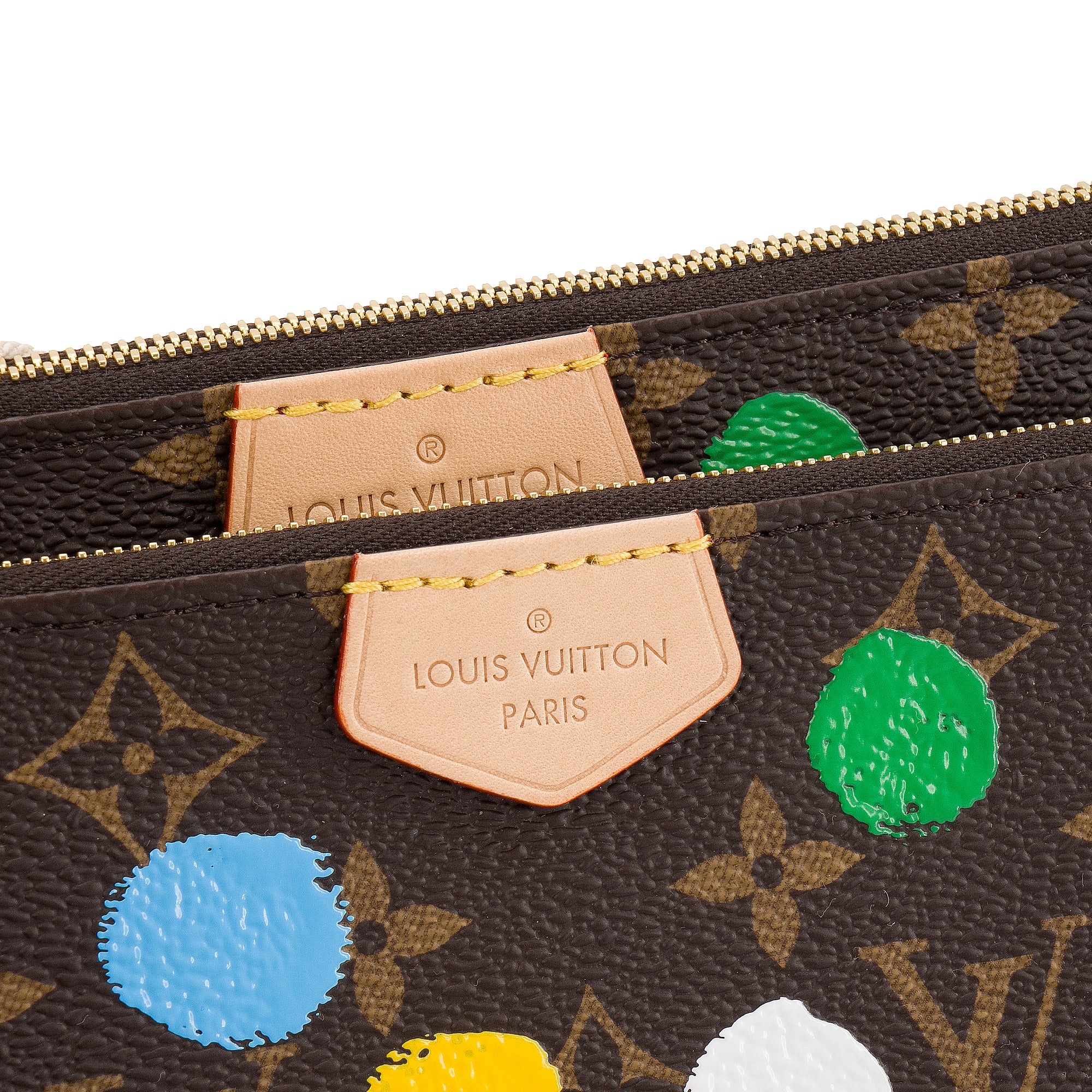 LOUIS VUITTON - Sac à bandoulière Multi Pochette Accessoires Louis Vuitton x Yayoi Kusama édition limitée en toile enduite marron