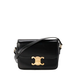 CELINE - Sac à bandoulière Triomphe Teen Celine en cuir lisse noir