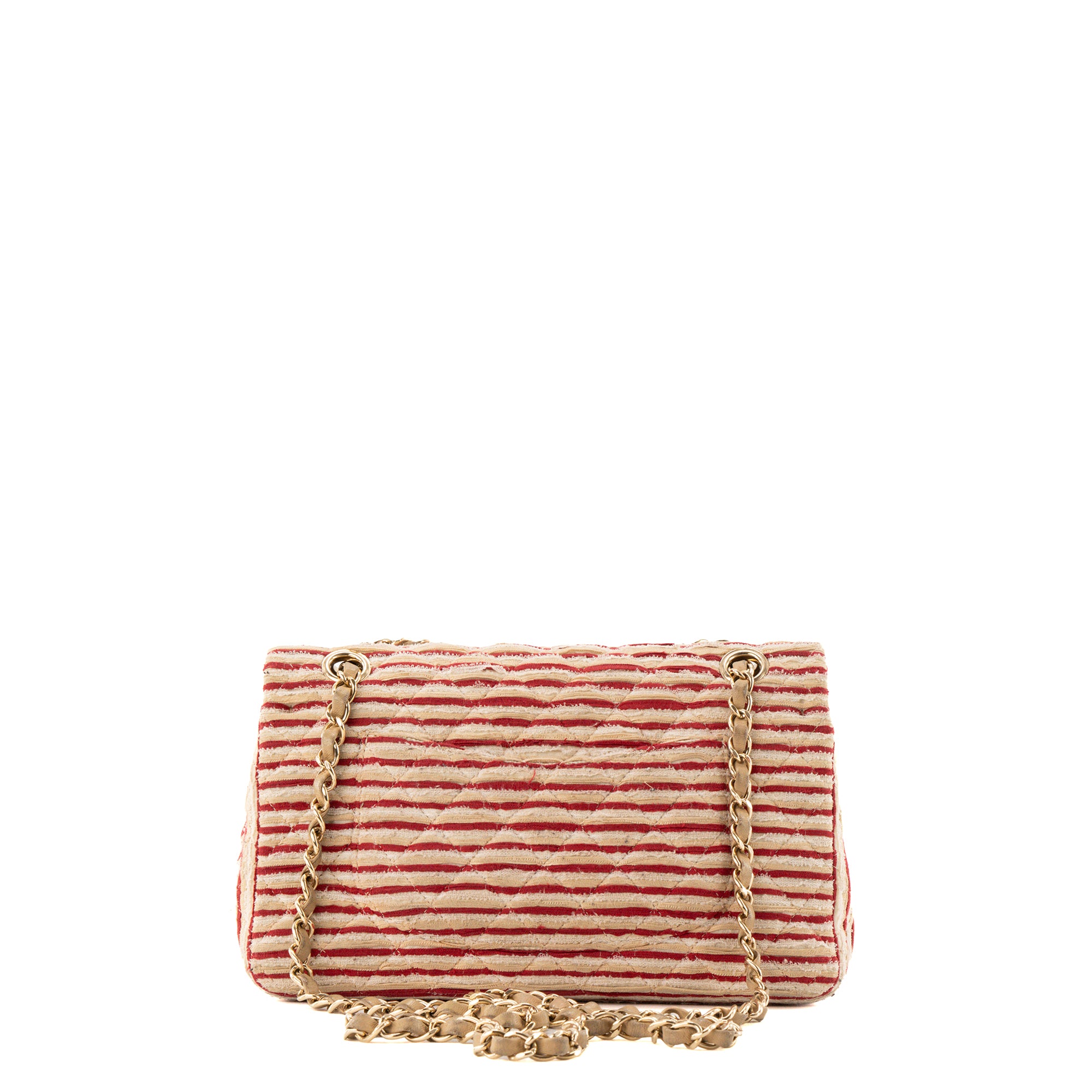 CHANEL - Sac à bandoulière Classique/Timeless Coco Sailor Chanel en toile beige et rouge édition limitée