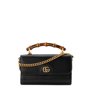 GUCCI - Sac à bandoulière Diana Mini Gucci en bamboo et cuir noir