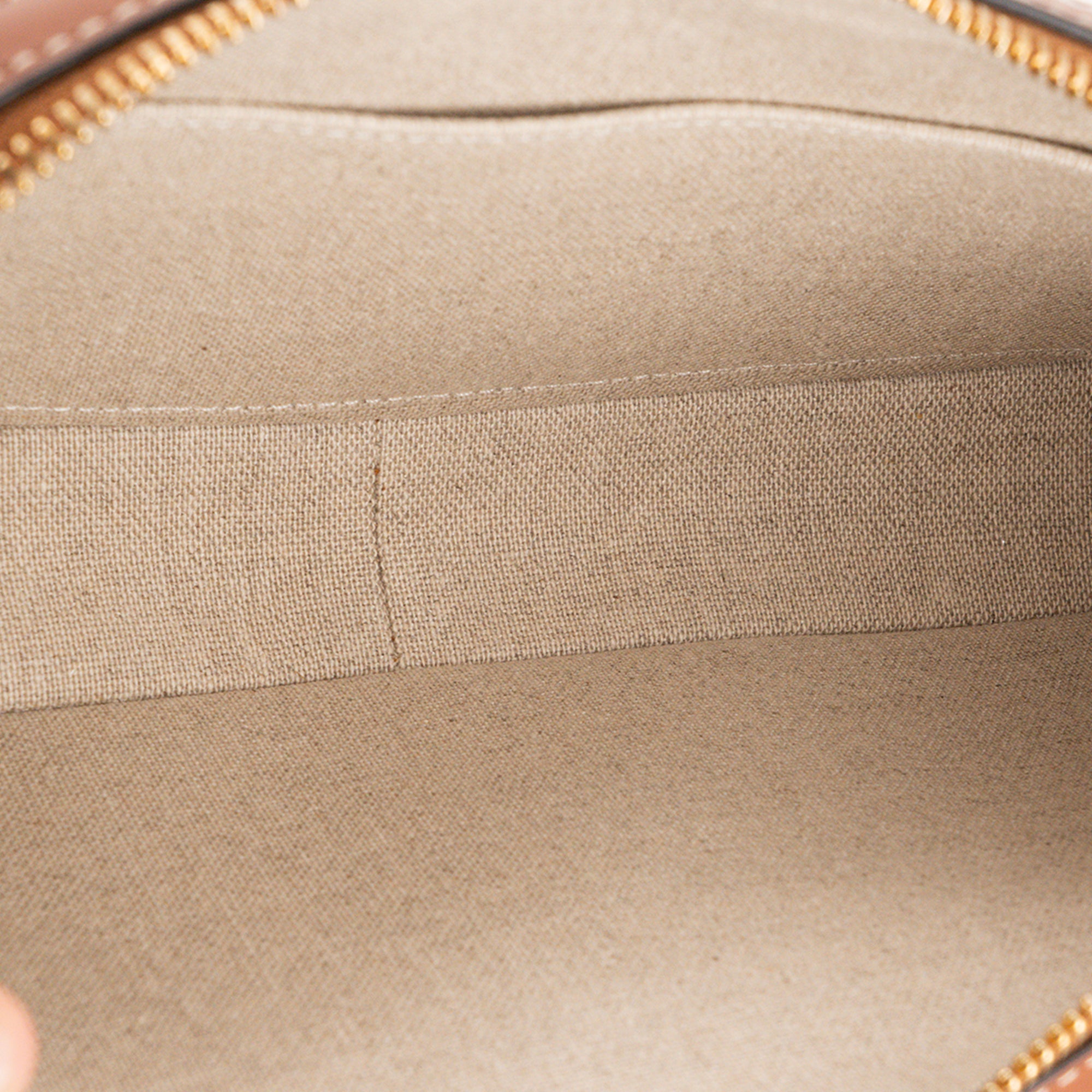 CELINE - Sac à épaule Triomphe Camera Celine en toile et cuir tan marron