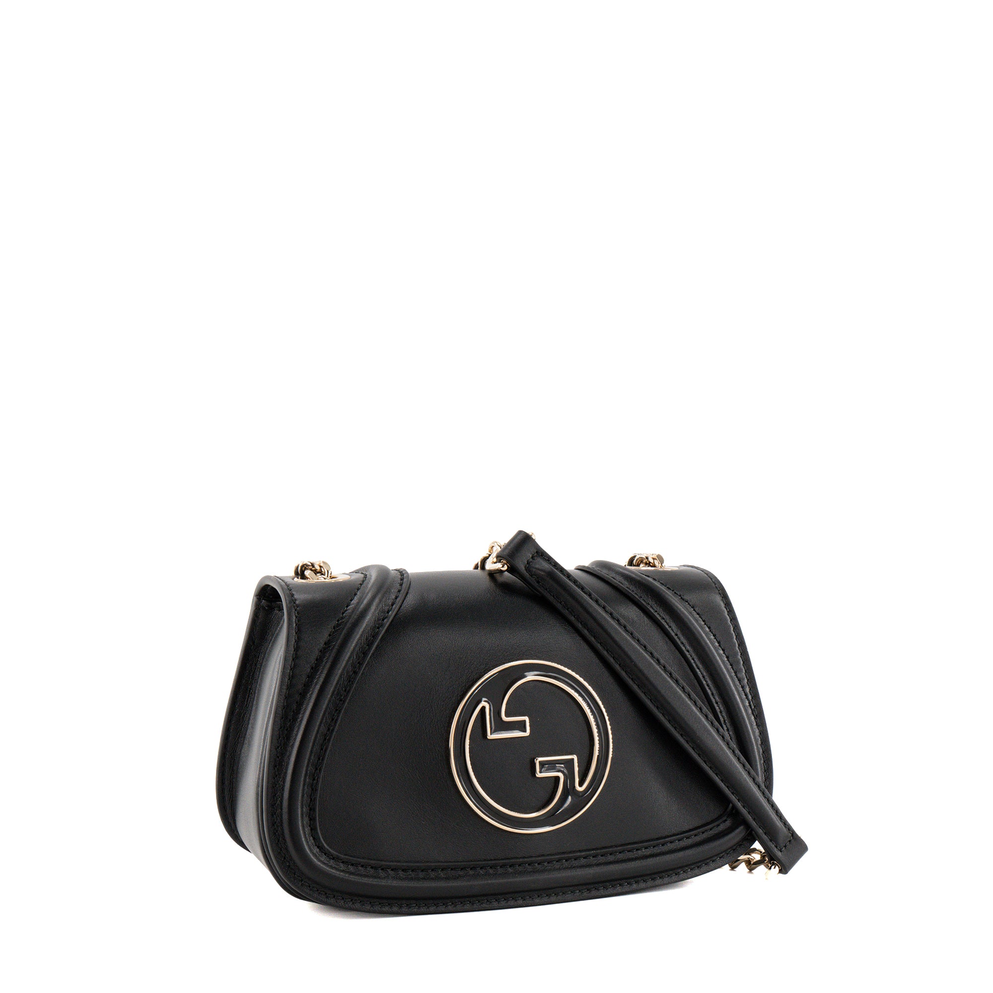 GUCCI - Sac à bandoulière Blondie Gucci en cuir lisse noir