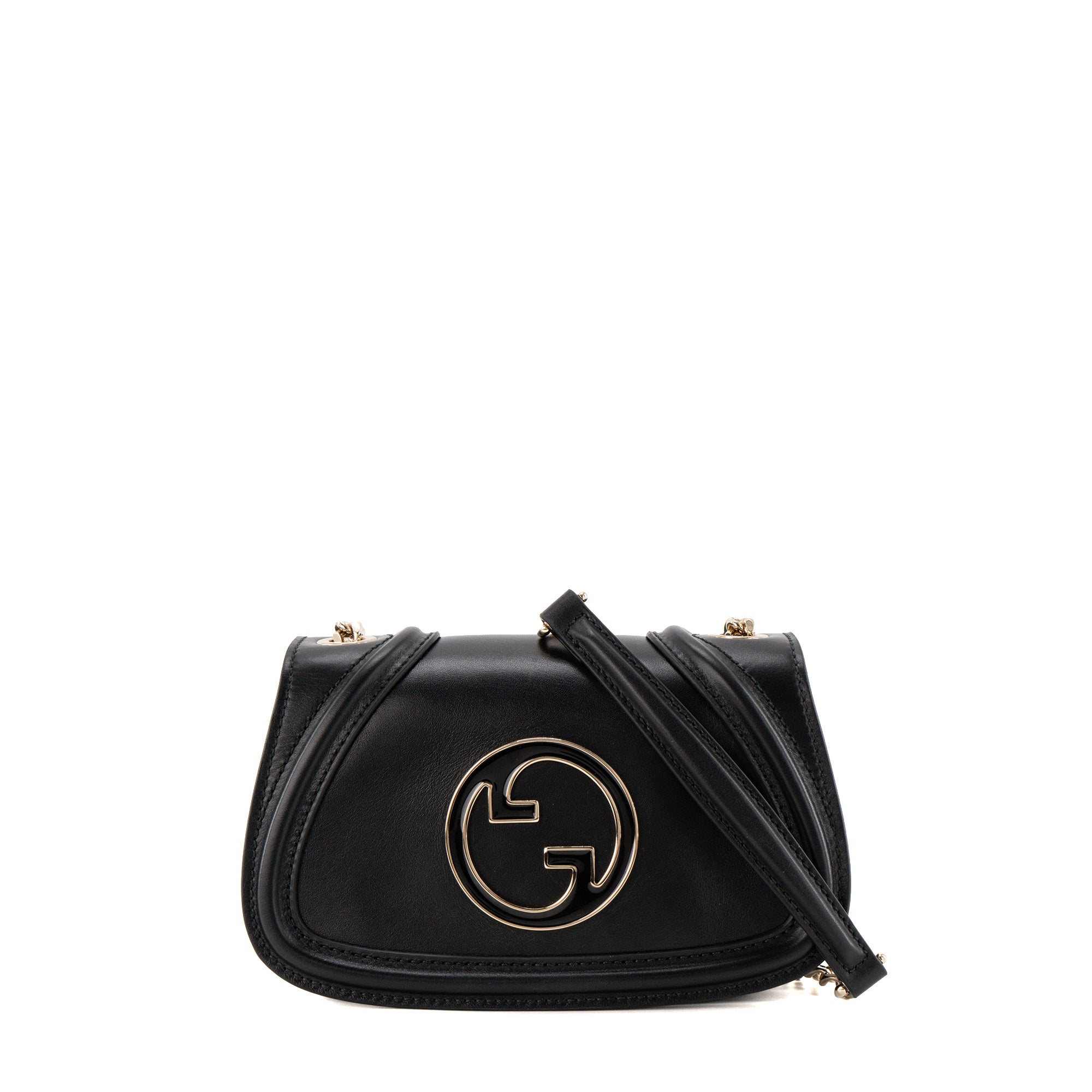 GUCCI - Sac à bandoulière Blondie Gucci en cuir lisse noir