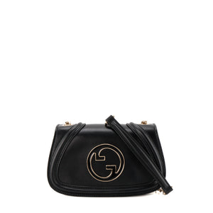 GUCCI - Sac à bandoulière Blondie Gucci en cuir lisse noir