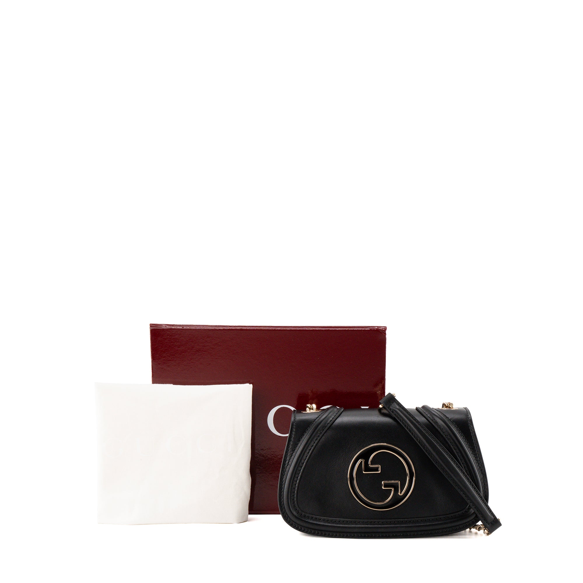 GUCCI - Sac à bandoulière Blondie Gucci en cuir lisse noir