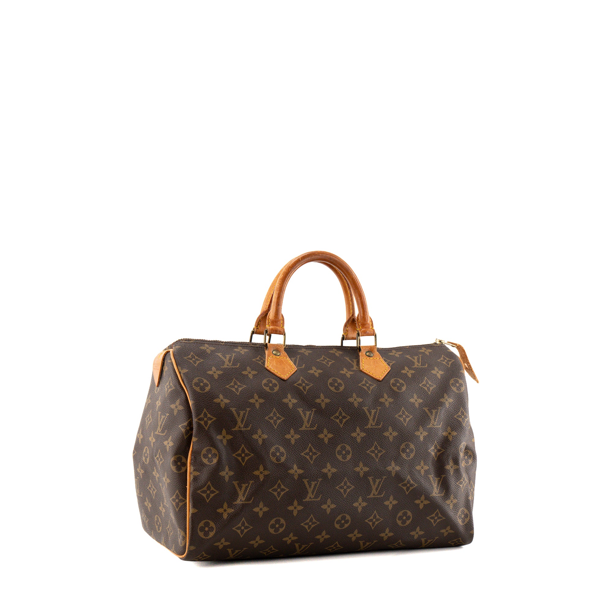 LOUIS VUITTON - Sac à main Speedy 35 Louis Vuitton en toile enduite monogrammée vintage