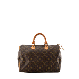 LOUIS VUITTON - Sac à main Speedy 35 Louis Vuitton en toile enduite monogrammée vintage