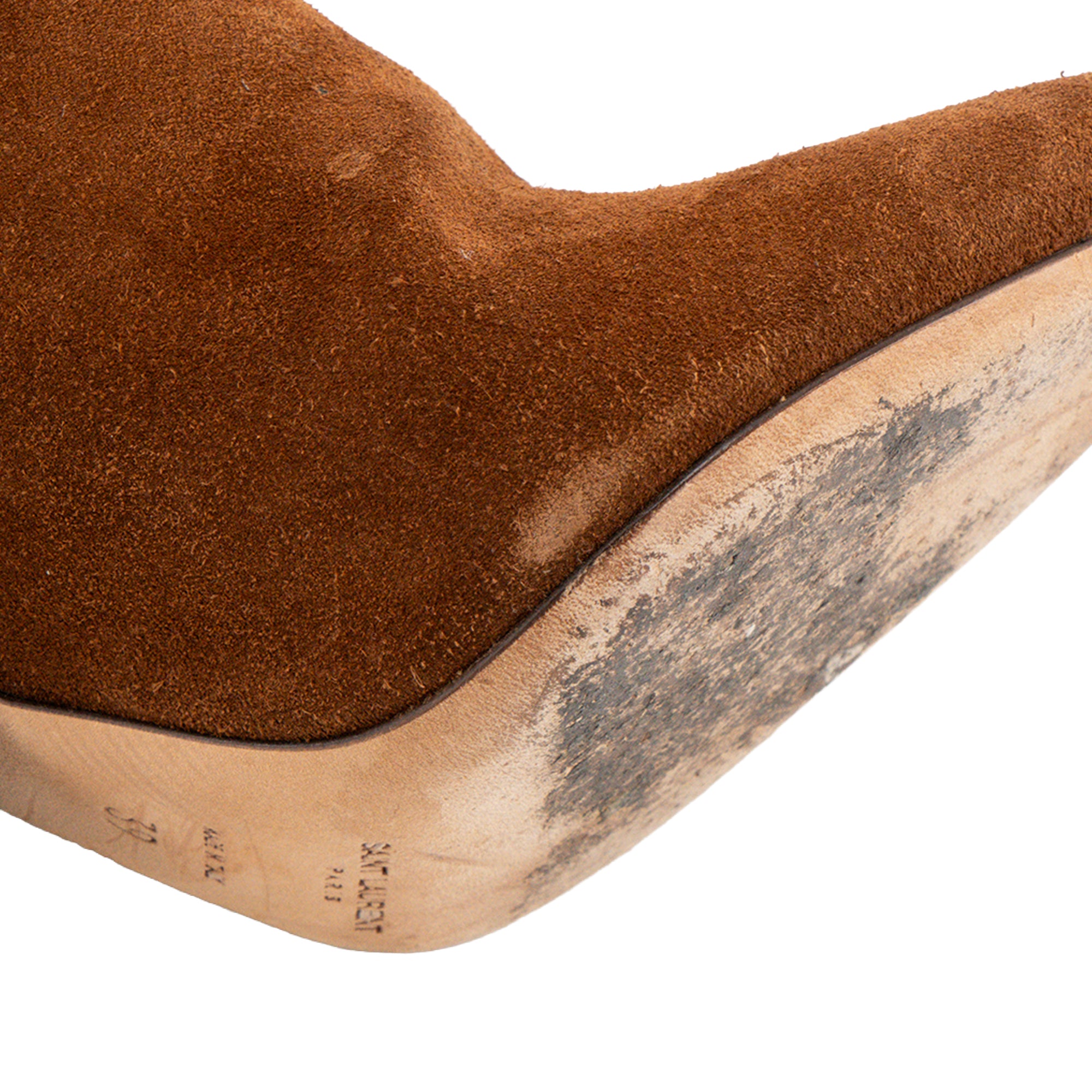 SAINT LAURENT - Bottes Saint Laurent en daim marron (T39)