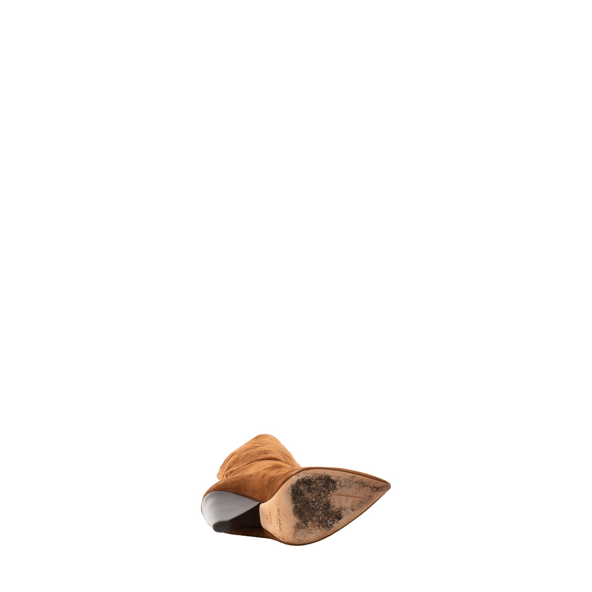 SAINT LAURENT - Bottes Saint Laurent en daim marron (T39)