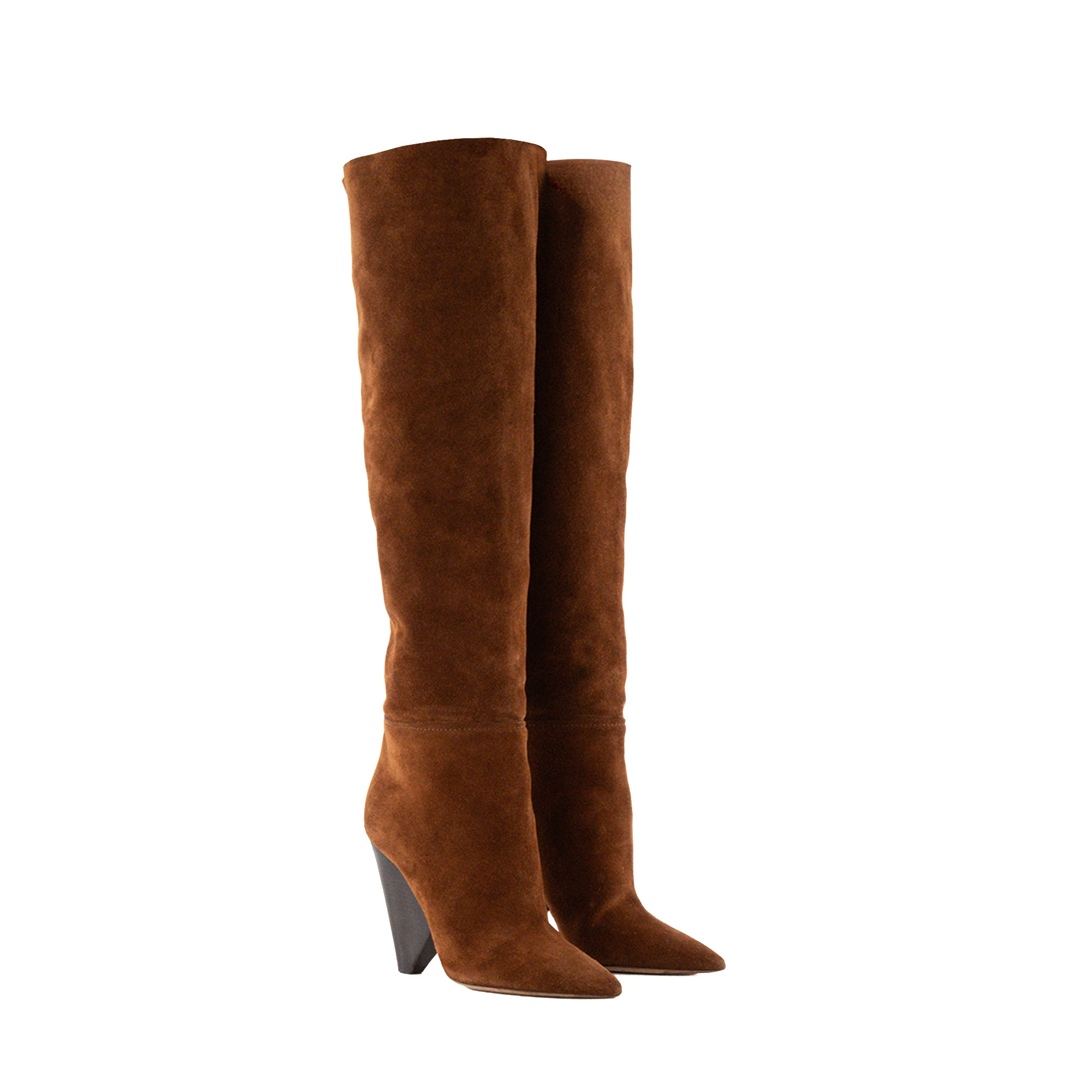 SAINT LAURENT - Bottes Saint Laurent en daim marron (T39)