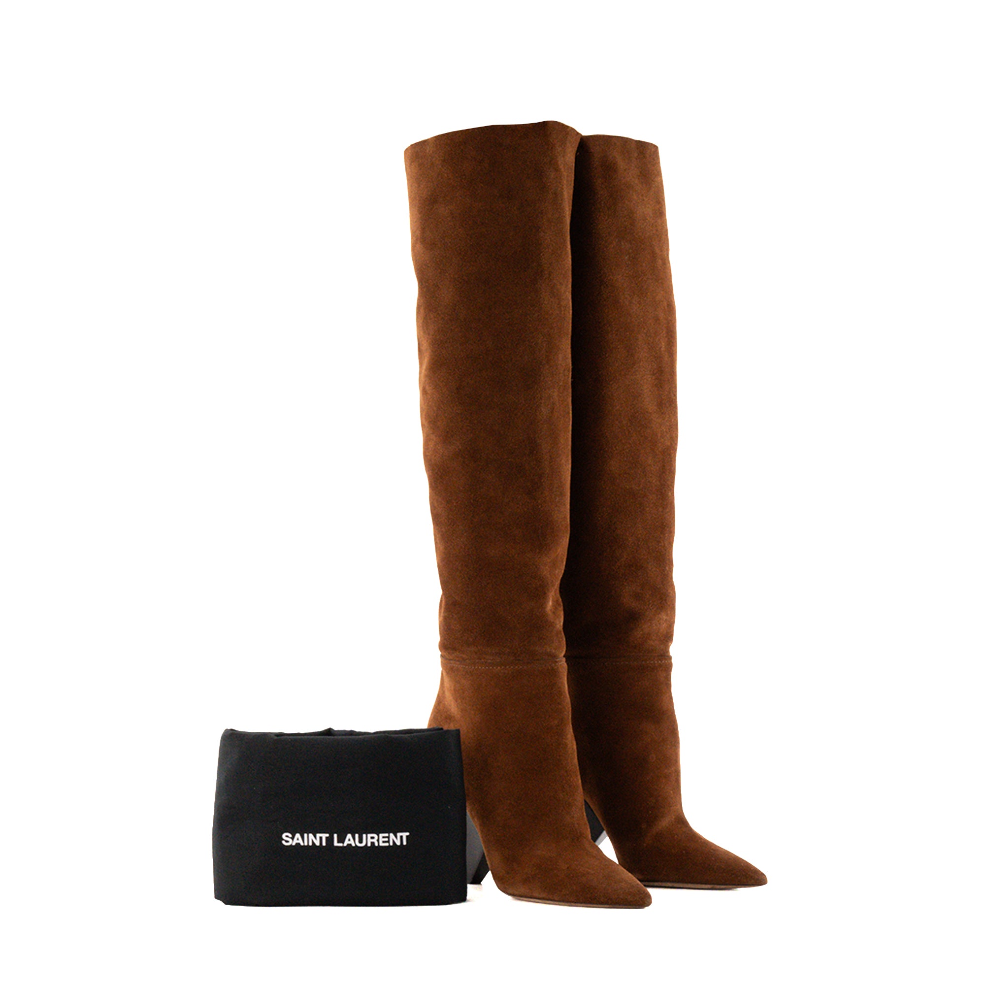 SAINT LAURENT - Bottes Saint Laurent en daim marron (T39)