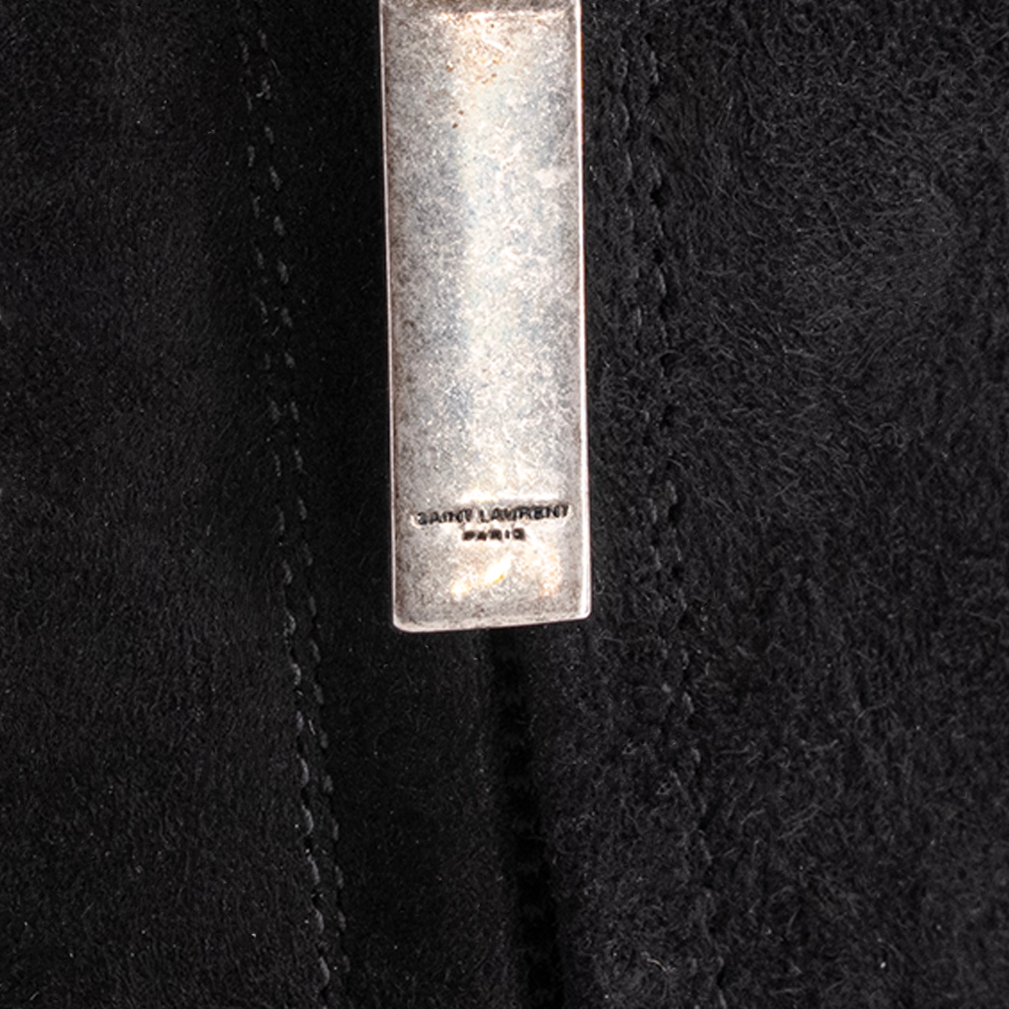 SAINT LAURENT - Bottines à talons à zip Kiki 85 Saint Laurent en daim noir (T39)