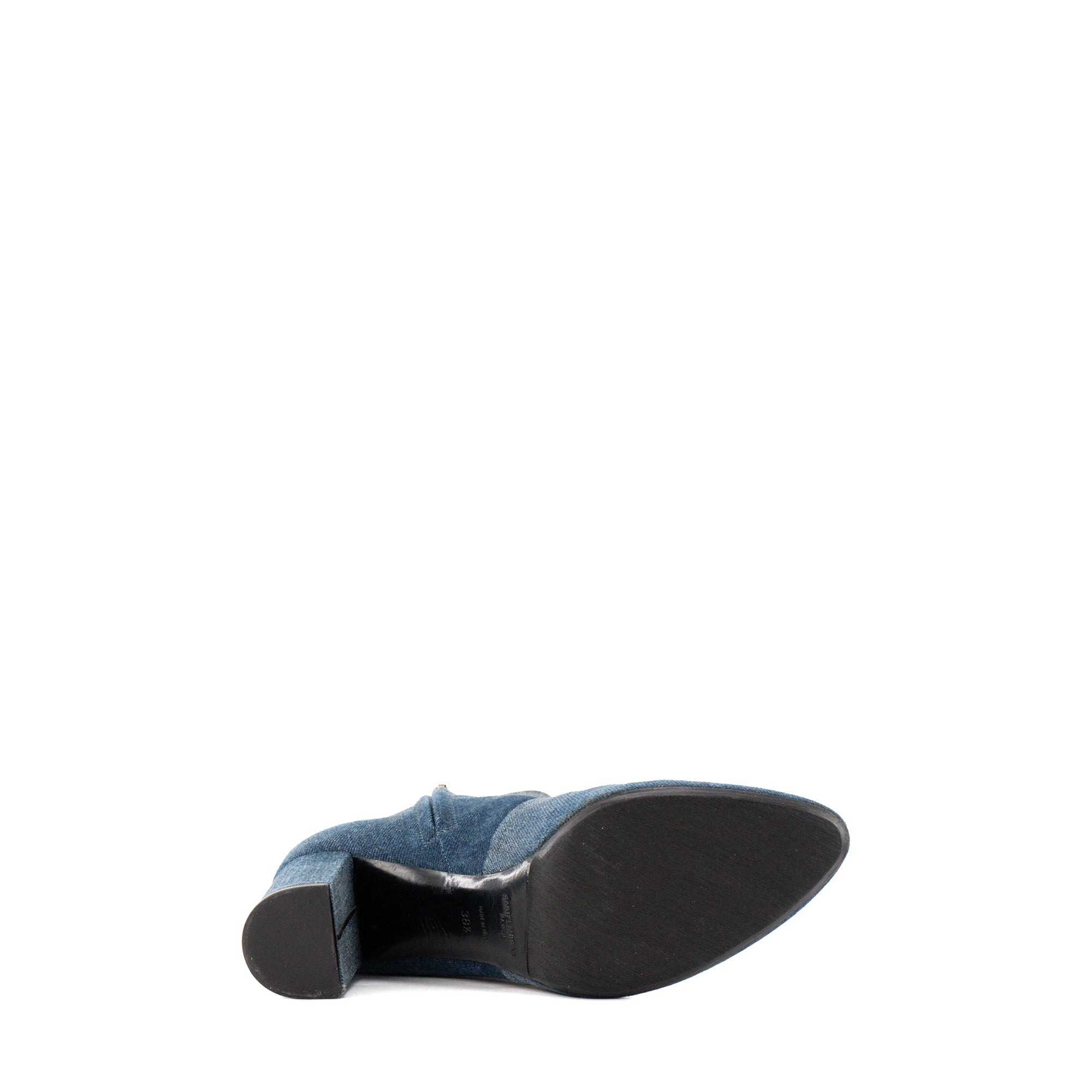 SAINT LAURENT - Bottines Lou Saint Laurent en denim bleu (T38,5)