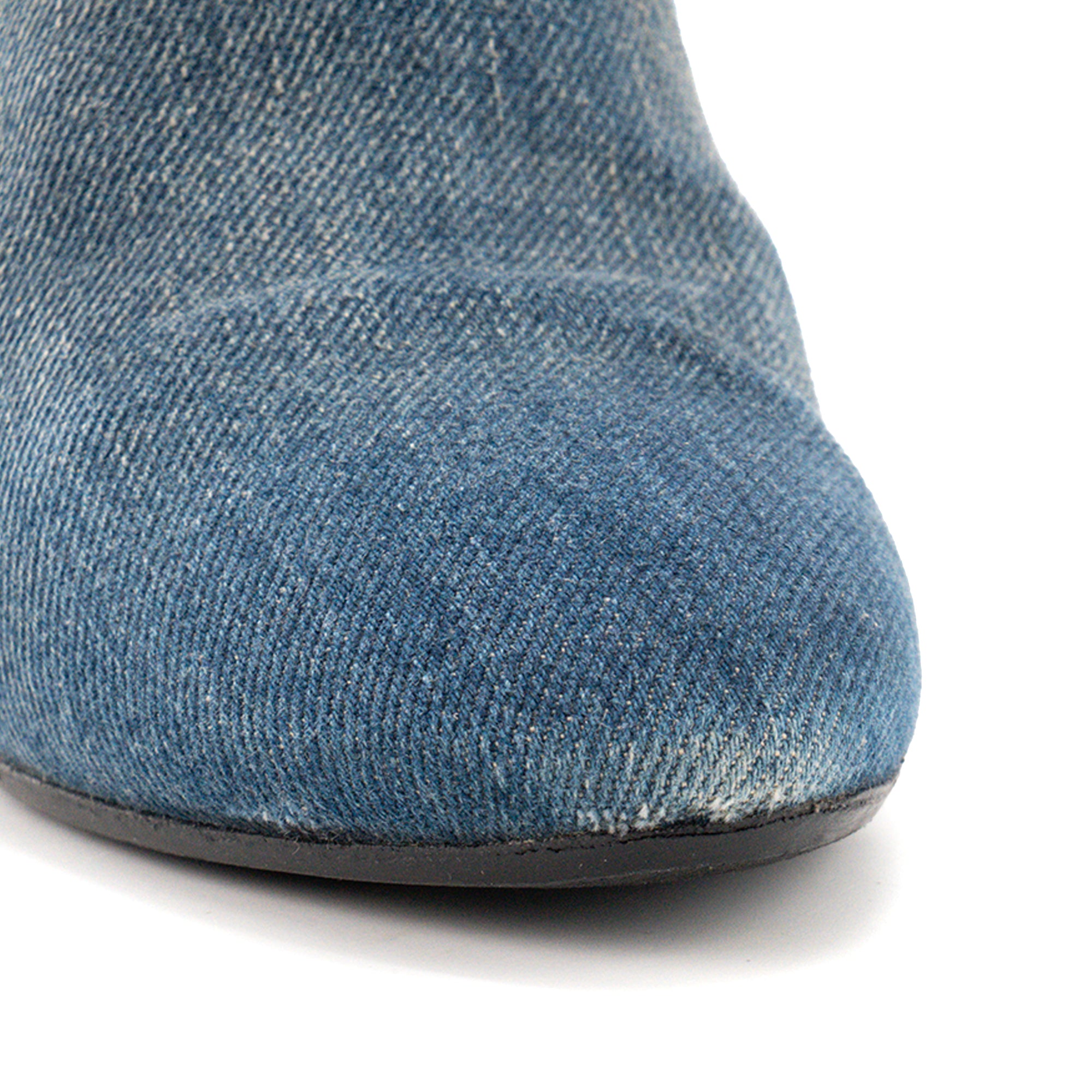 SAINT LAURENT - Bottines Lou Saint Laurent en denim bleu (T38,5)