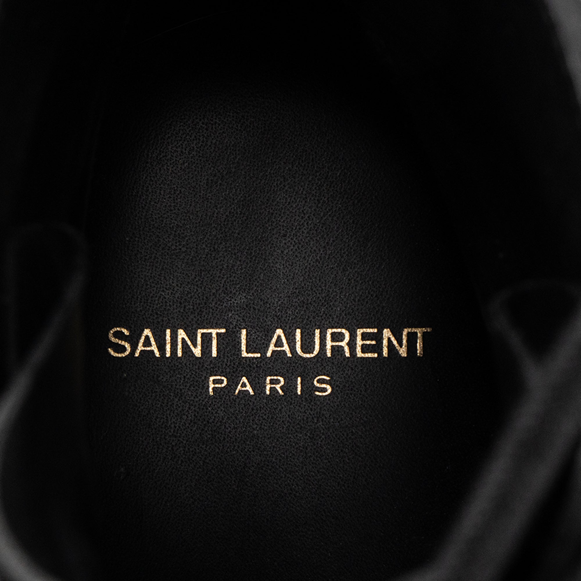 SAINT LAURENT - Bottines Saint Laurent en cuir lisse et velours noir (T35.5)