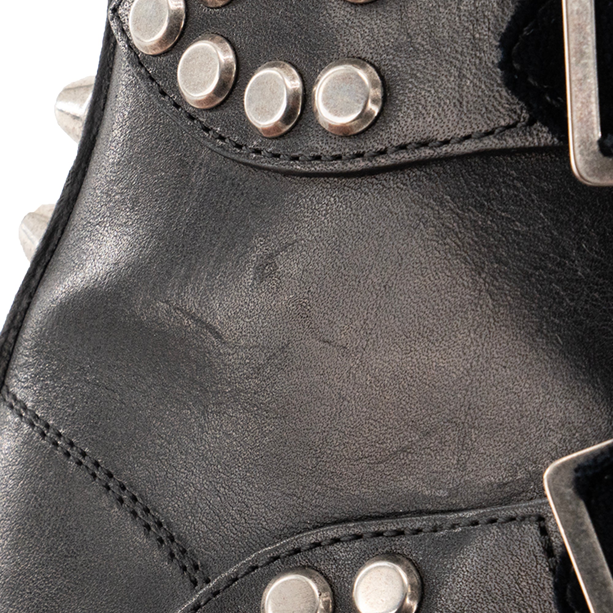 SAINT LAURENT - Bottines Saint Laurent en cuir lisse et velours noir (T35.5)