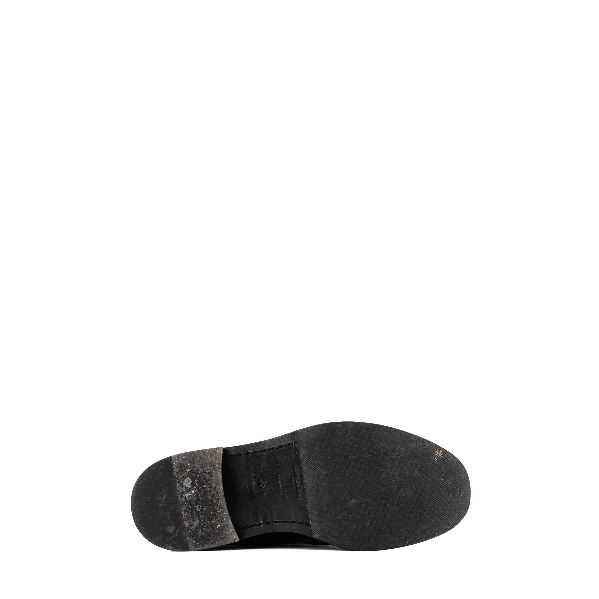 SAINT LAURENT - Bottines Saint Laurent en cuir lisse et velours noir (T35.5)
