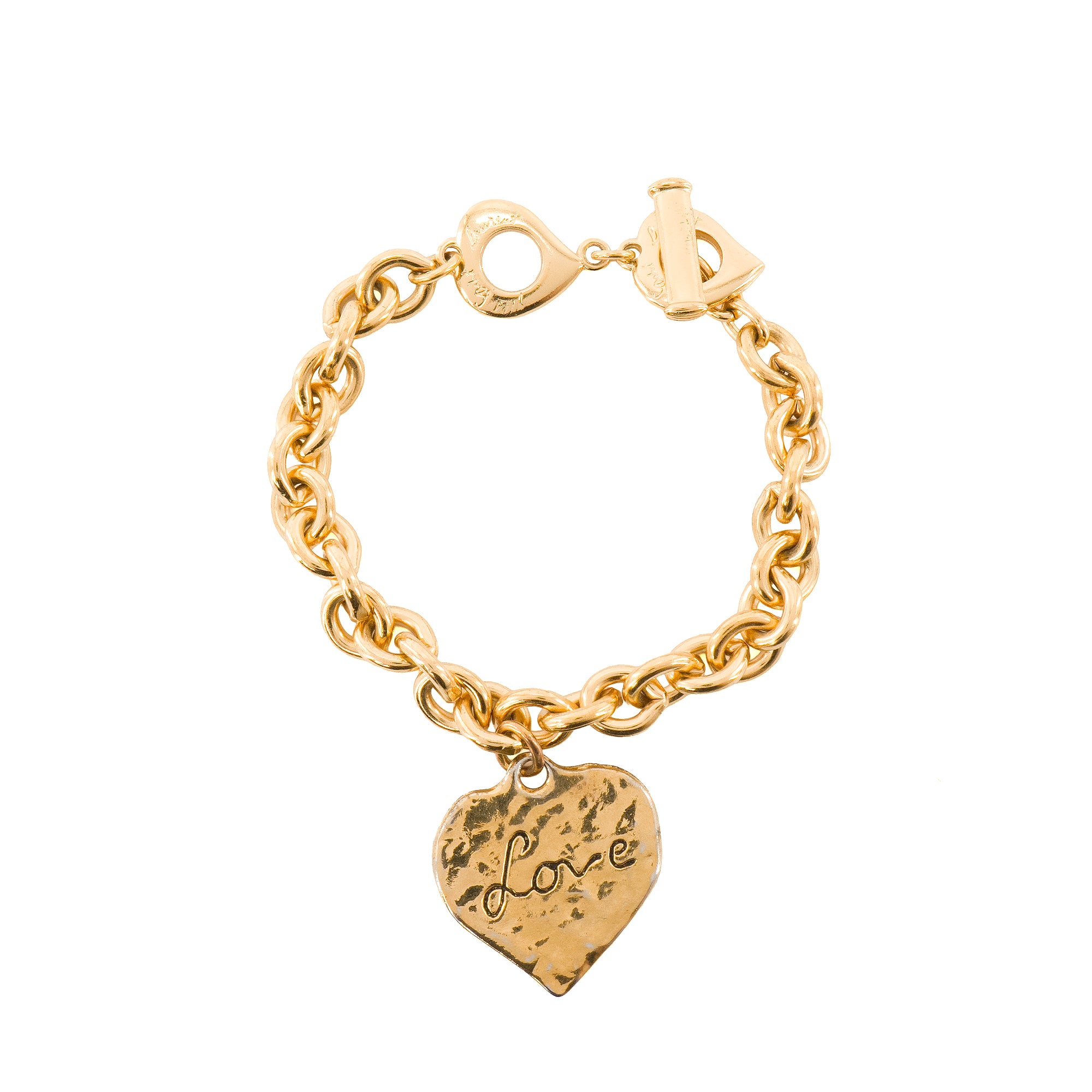 SAINT LAURENT - Bracelet Saint Laurent en métal doré vintage