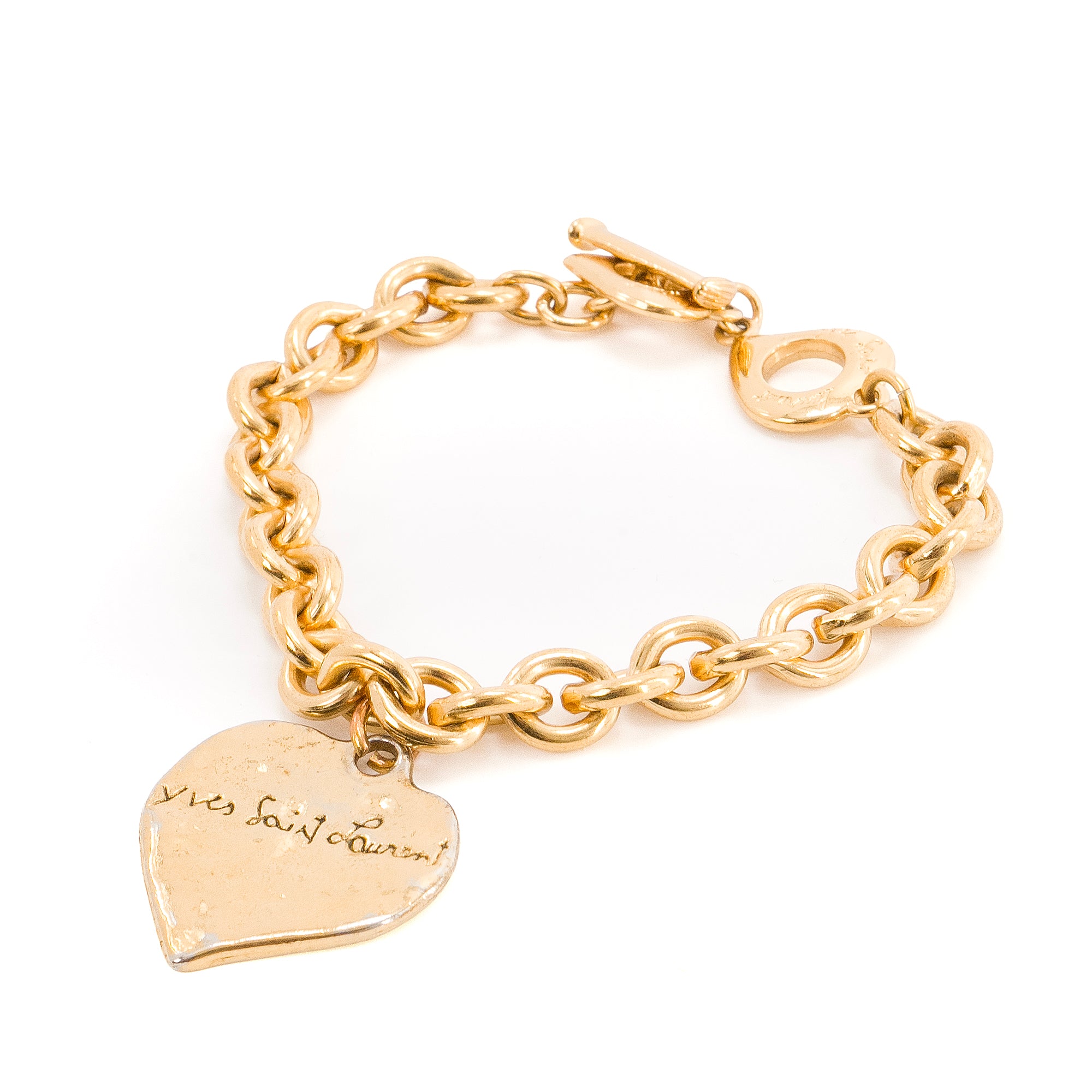 SAINT LAURENT - Bracelet Saint Laurent en métal doré vintage