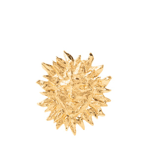 SAINT LAURENT - Broche Visage Soleil Saint Laurent en métal doré