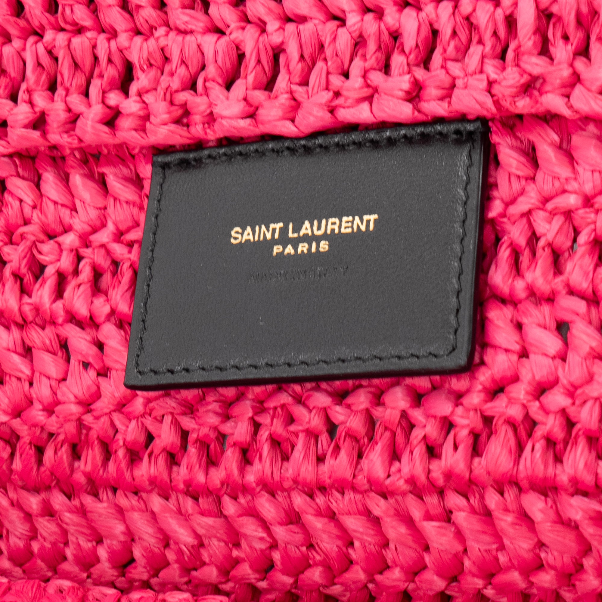 SAINT LAURENT - Cabas Rive Gauche Saint Laurent en raphia rose