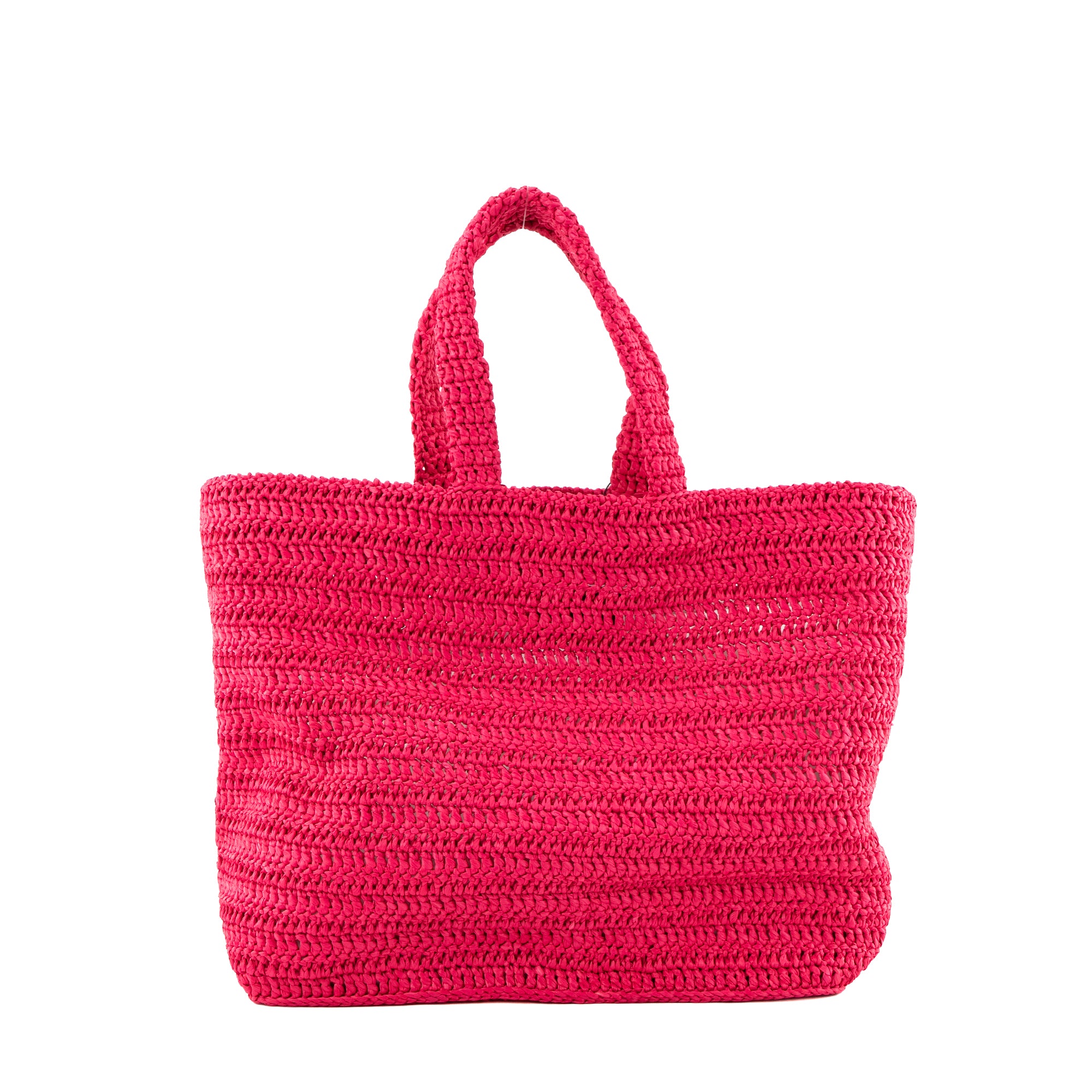 SAINT LAURENT - Cabas Rive Gauche Saint Laurent en raphia rose