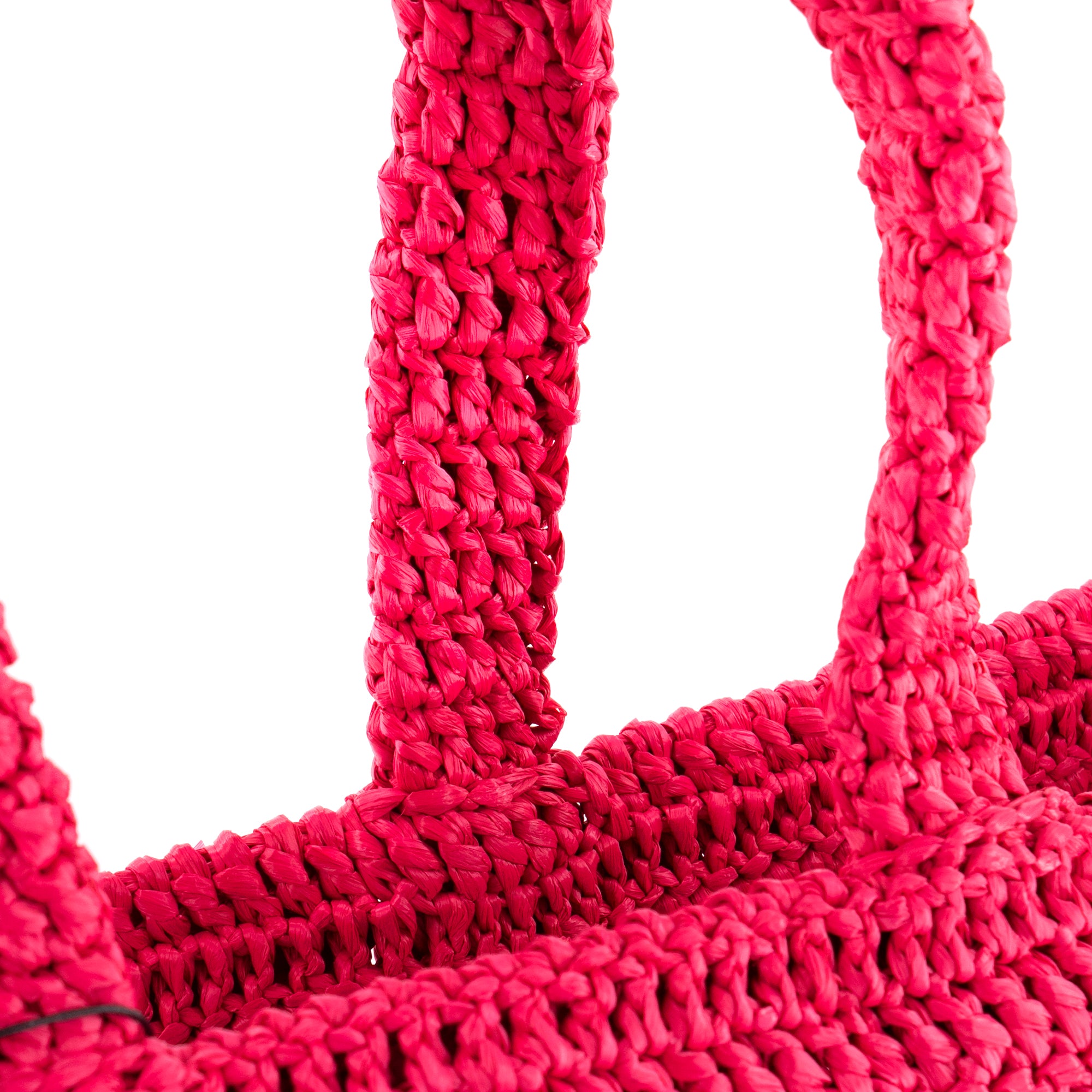 SAINT LAURENT - Cabas Rive Gauche Saint Laurent en raphia rose