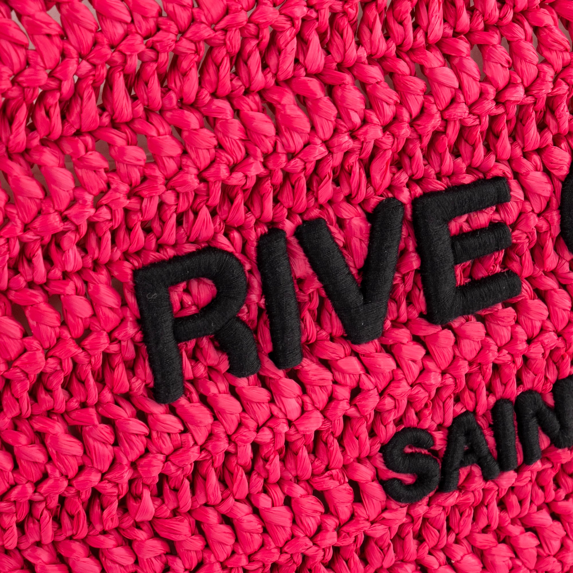 SAINT LAURENT - Cabas Rive Gauche Saint Laurent en raphia rose