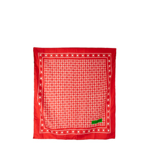 SAINT LAURENT - Carré 80 Saint Laurent en soie rouge et blanc