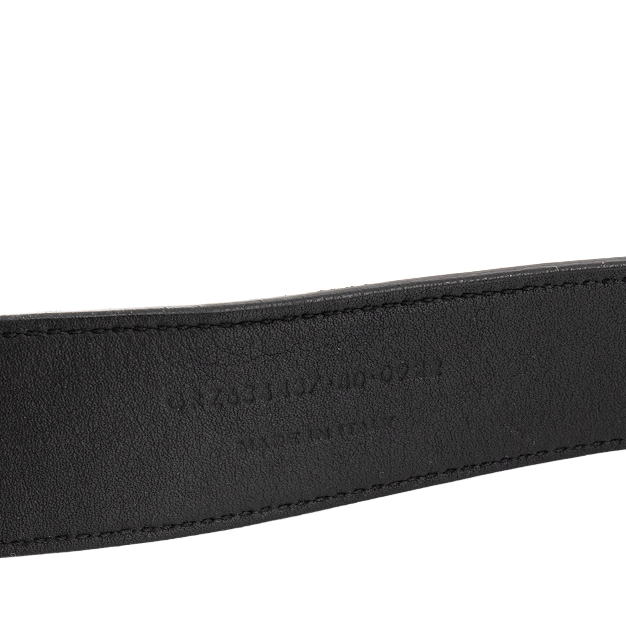 SAINT LAURENT - Ceinture Cassandre Saint Laurent en cuir embossé noir (T80)
