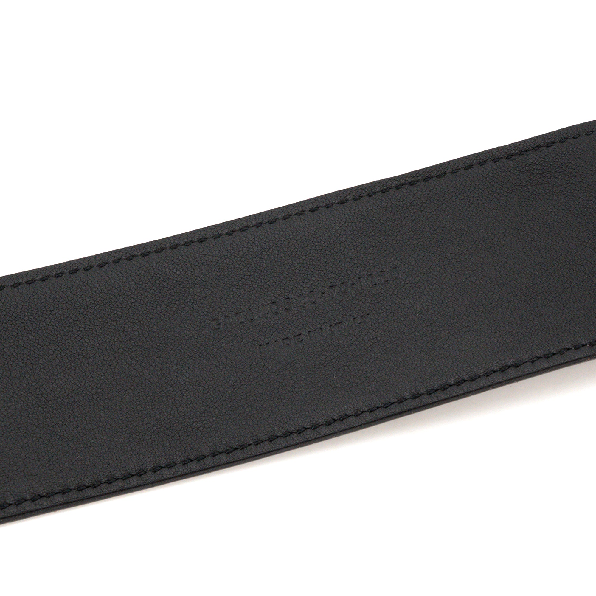 SAINT LAURENT - Ceinture Saint Laurent en cuir embossé crocodile noir (T70)