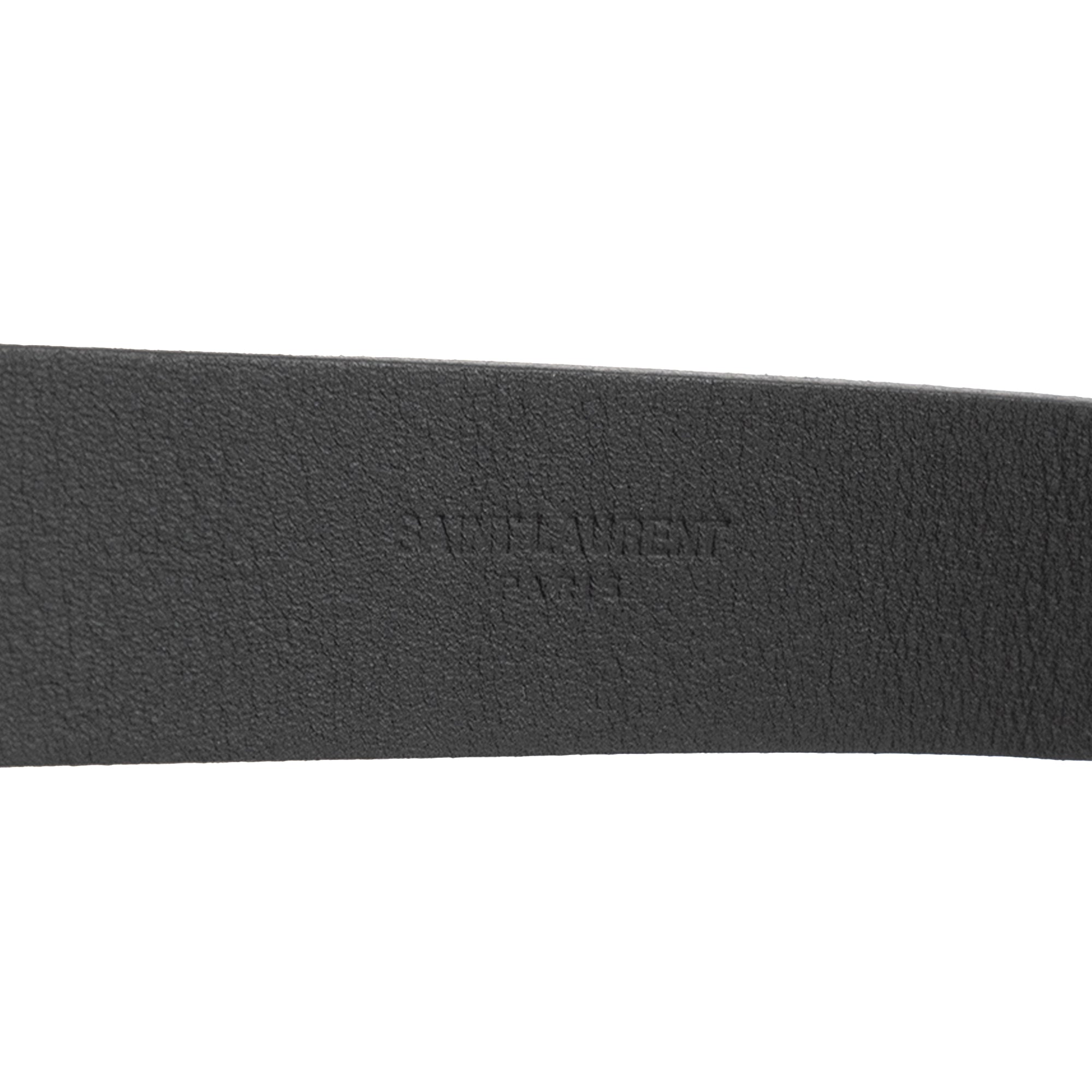 SAINT LAURENT - Ceinture Saint Laurent en cuir verni noir (T80)