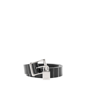 SAINT LAURENT - Ceinture Saint Laurent en cuir verni noir (T80)