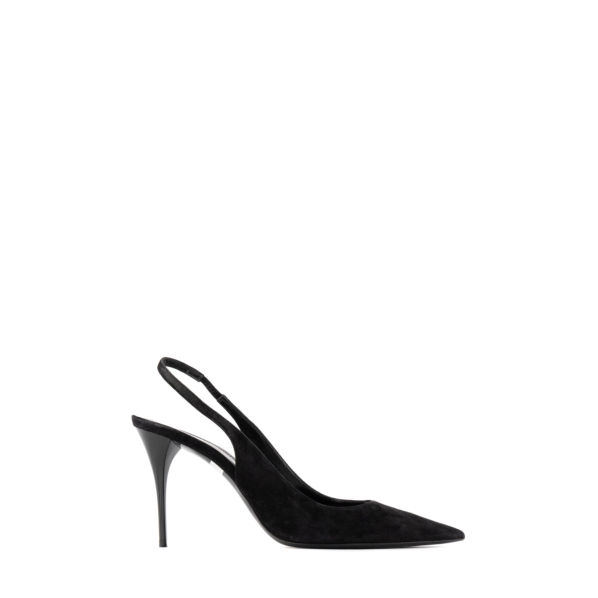 SAINT LAURENT - Escarpins à talon Lexi Saint Laurent en suède noir (T38,5)
