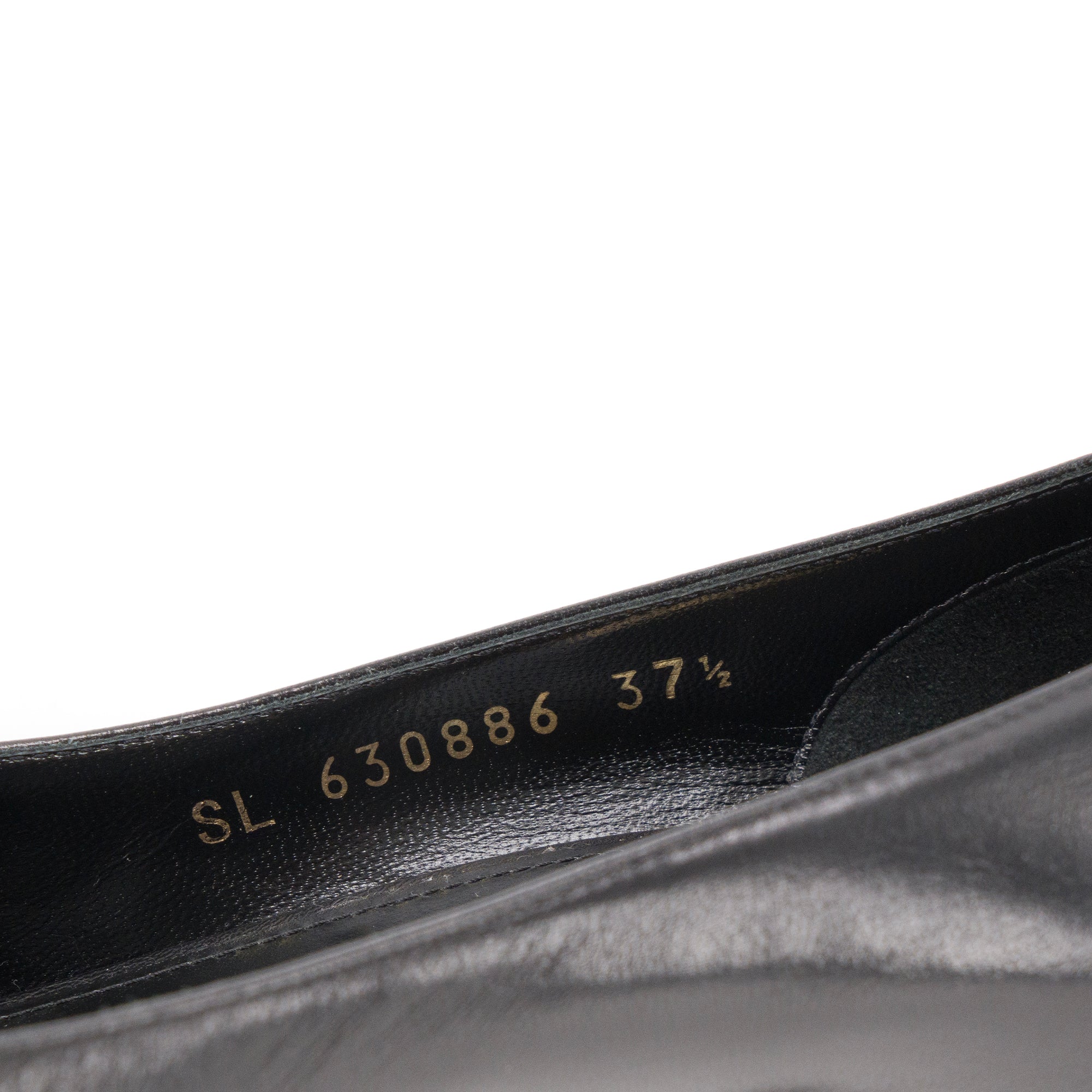 SAINT LAURENT - Escarpins Anais Saint Laurent en cuir lisse noir et cuir verni bleu marine (T37,5)