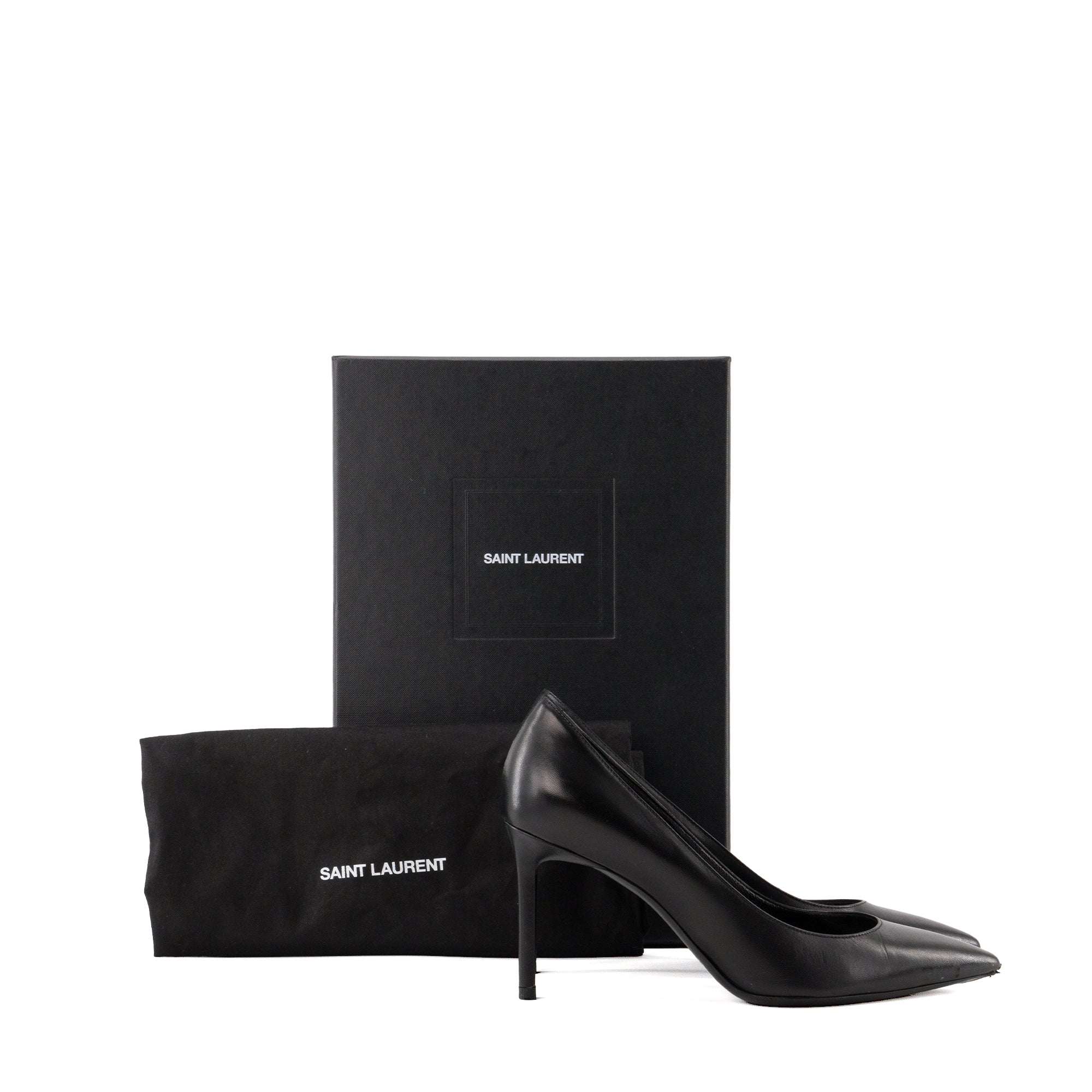 SAINT LAURENT - Escarpins Anja Saint Laurent en cuir lisse noir (T36,5)