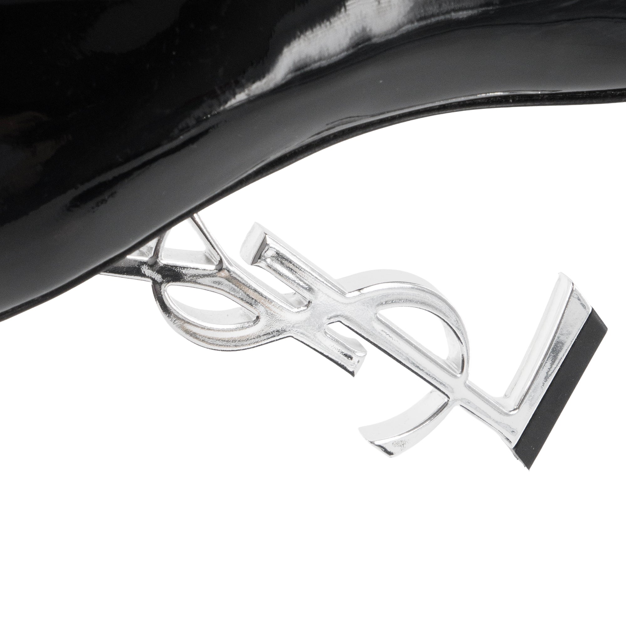 SAINT LAURENT - Escarpins Opyum Saint Laurent en cuir verni noir (T39)