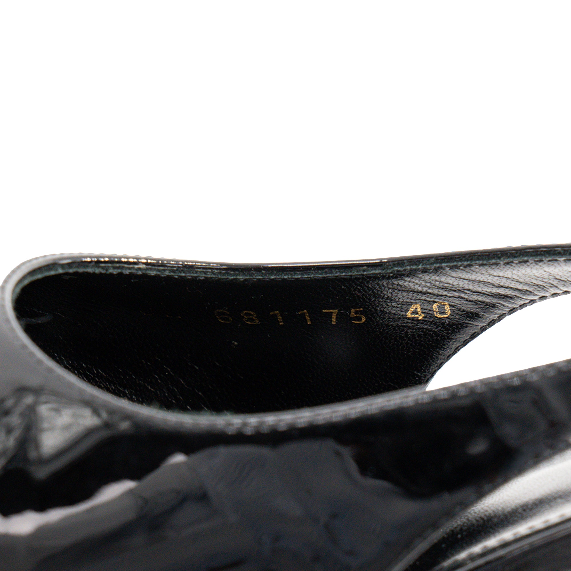 SAINT LAURENT - Escarpins Slingback Vesper Saint Laurent en cuir verni noir et cuir bleu (T40)