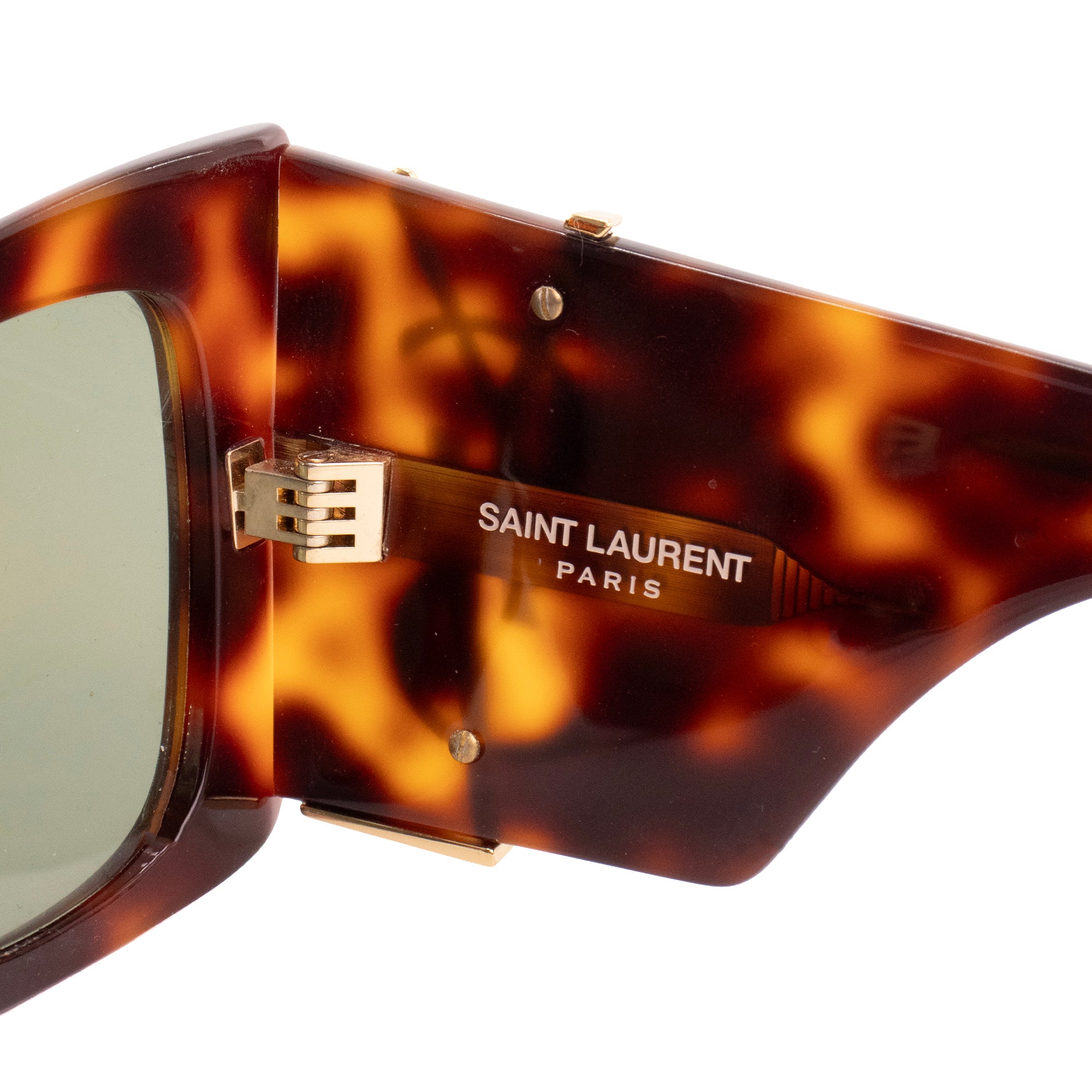 SAINT LAURENT - Lunettes de soleil Blaze Saint Laurent en écaille marron