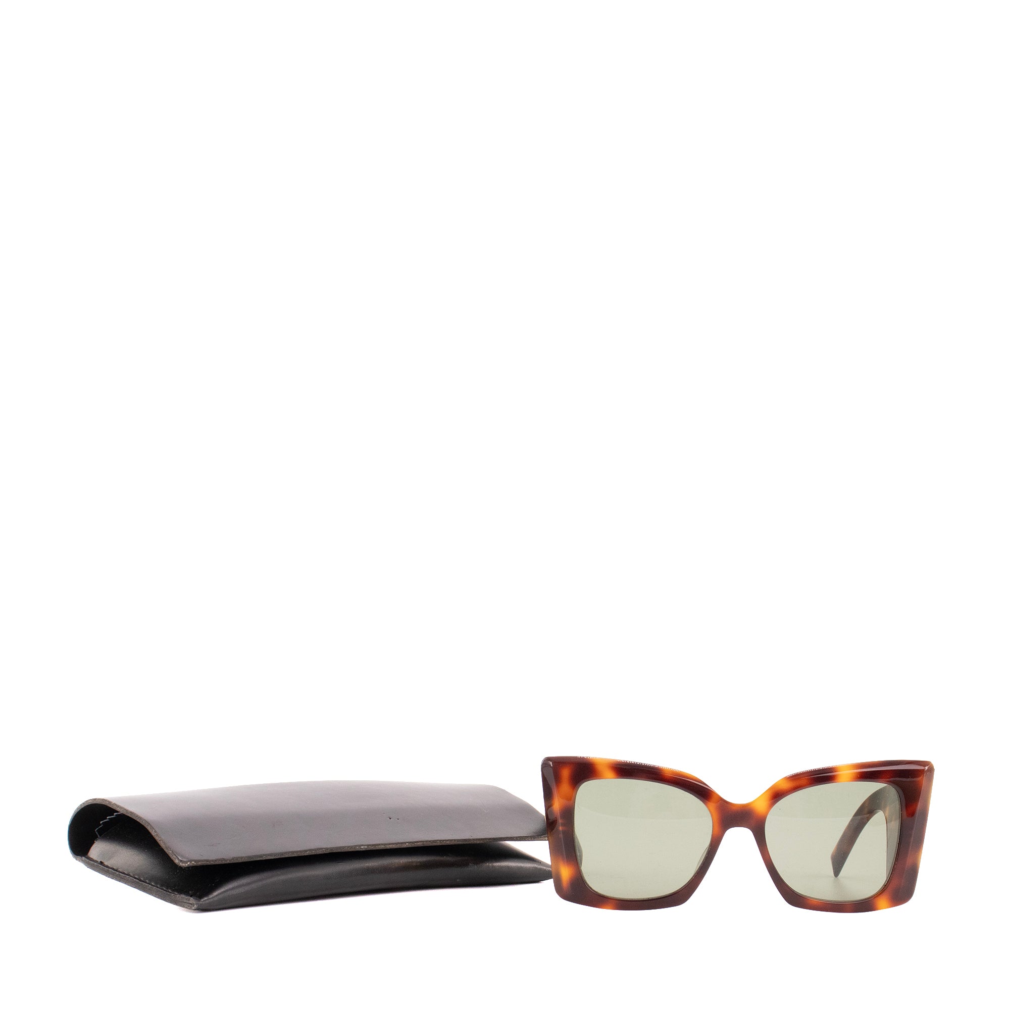 SAINT LAURENT - Lunettes de soleil Blaze Saint Laurent en écaille marron