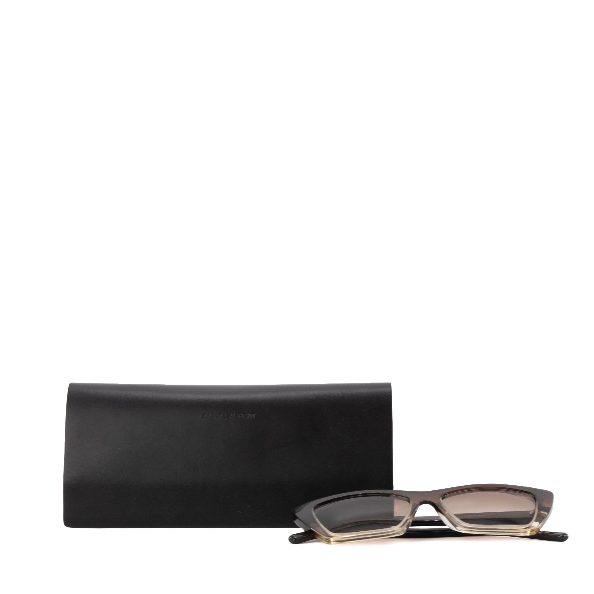 SAINT LAURENT - Lunettes de soleil Mica Saint Laurent en plastique marron
