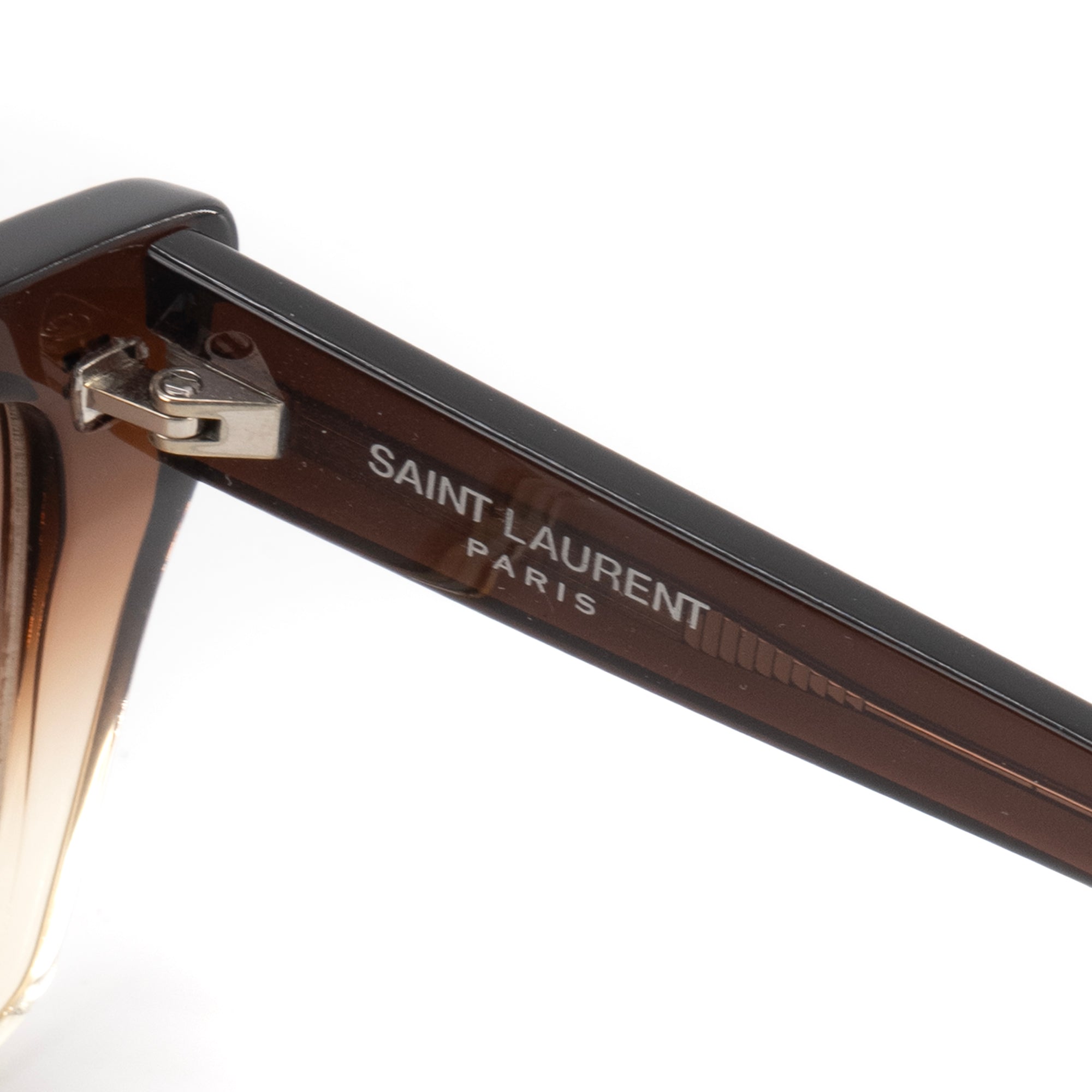 SAINT LAURENT - Lunettes de soleil Mica Saint Laurent en plastique marron