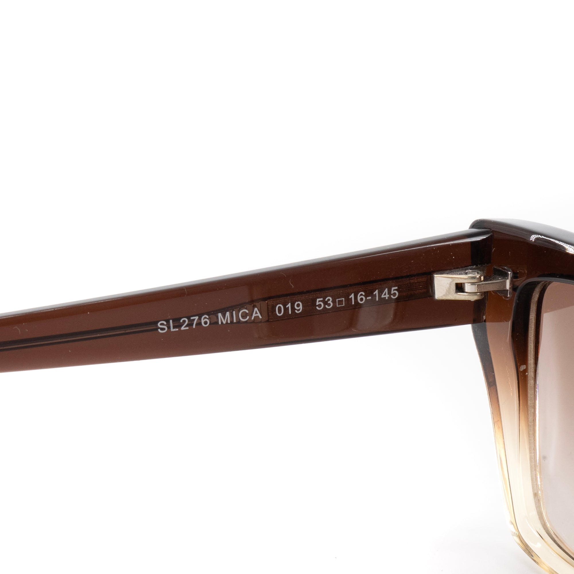 SAINT LAURENT - Lunettes de soleil Mica Saint Laurent en plastique marron