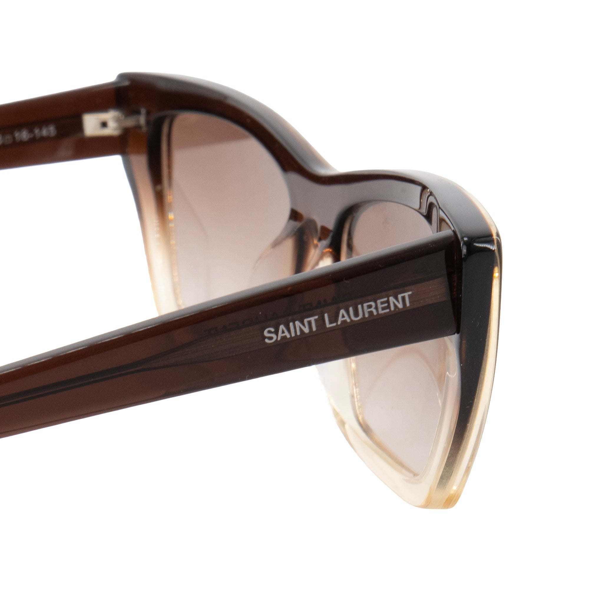 SAINT LAURENT - Lunettes de soleil Mica Saint Laurent en plastique marron