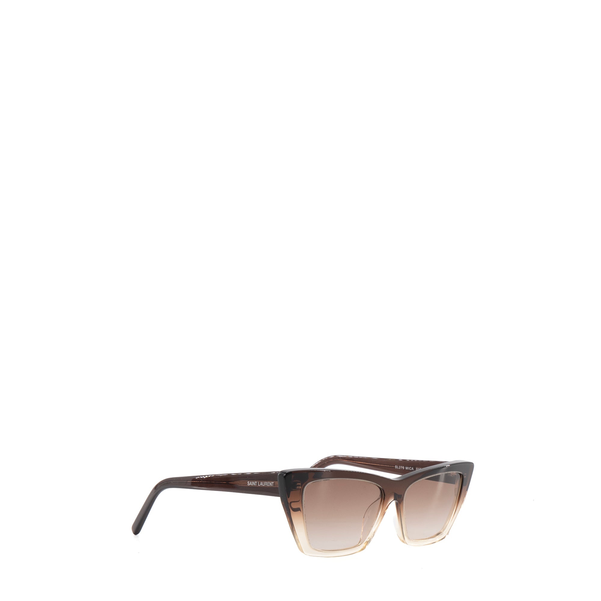 SAINT LAURENT - Lunettes de soleil Mica Saint Laurent en plastique marron