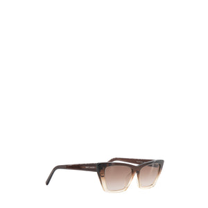 SAINT LAURENT - Lunettes de soleil Mica Saint Laurent en plastique marron