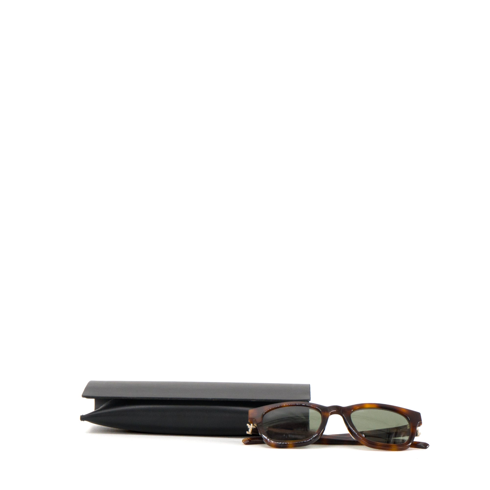 SAINT LAURENT - Lunettes de soleil Saint Laurent en acétate et écailles marron